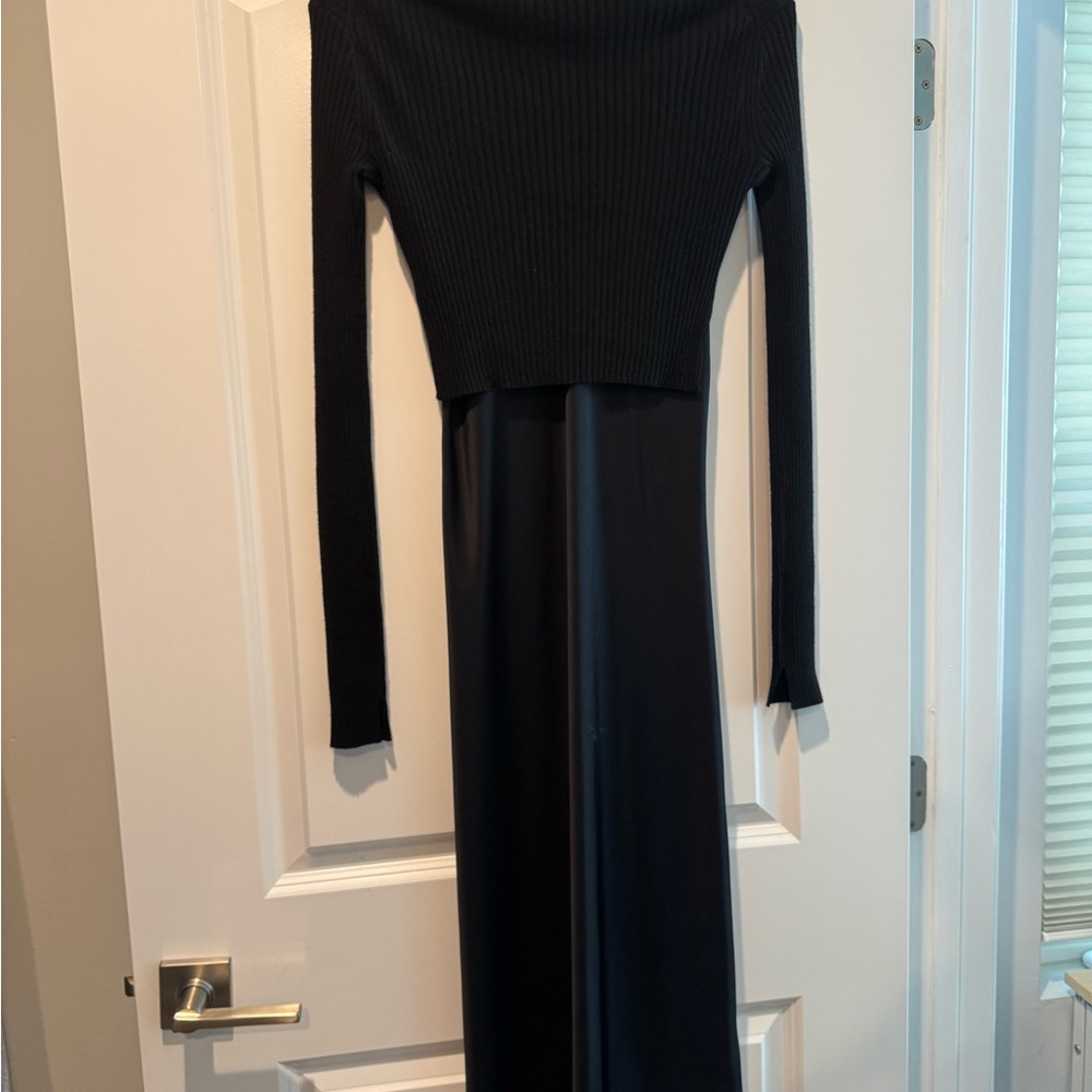 AllSaints Sweater & Black satin Slip Dress set in Perfect condition
